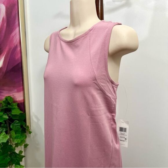 EILEEN FISHER Lantern Organic Cotton Sleeveless Shift Dress In Pink Size XXS - Picture 6 of 12